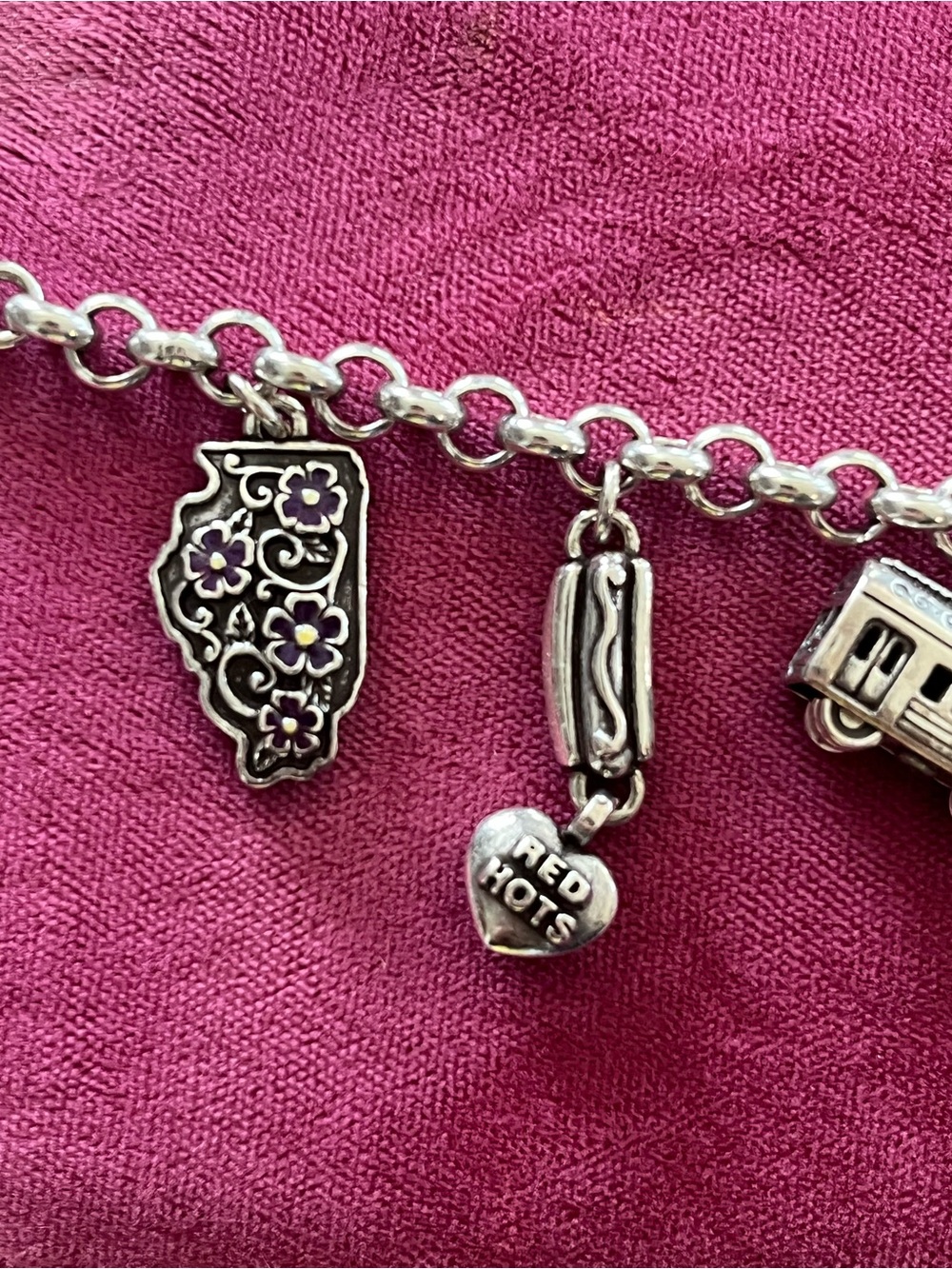 Brighton Illinois & Chicago State Charm Bracelet- 7” to 8” - Picture 4 of 10